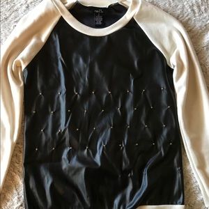 Rue21 Faux Leather Panel Sweatshirt